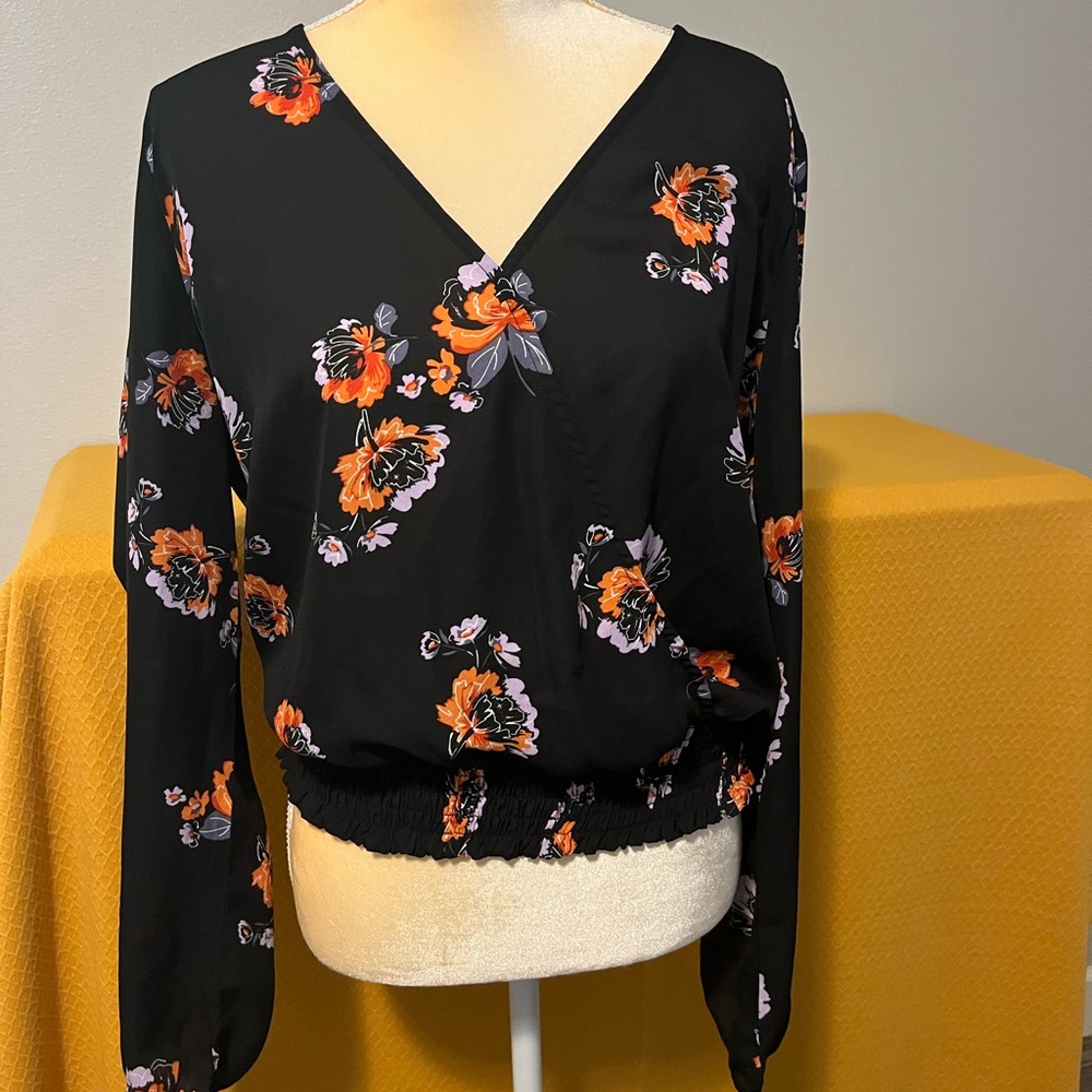Black Floral Blouse
